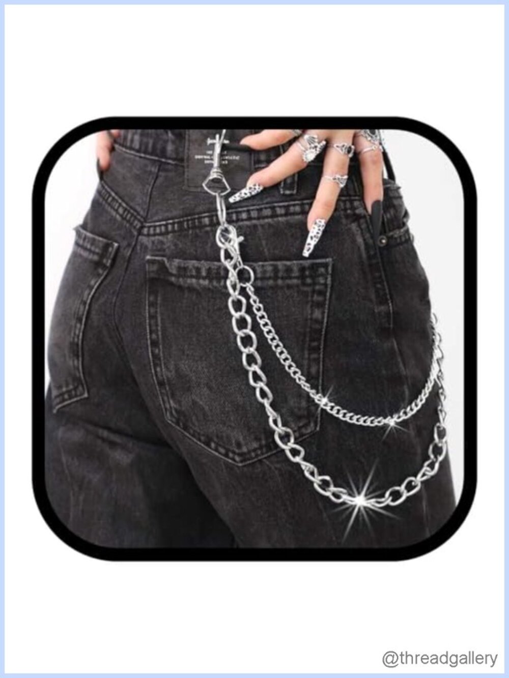 Hip Hop Jean Chain Punk Biker Wallet Chain Layered Keychain Body Jewelry